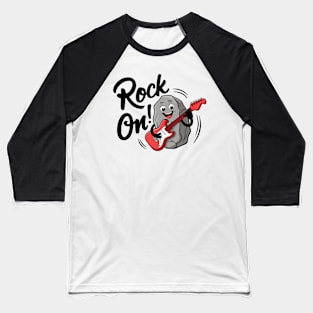 Rock On!! Cute Rock Music Pun Baseball T-Shirt